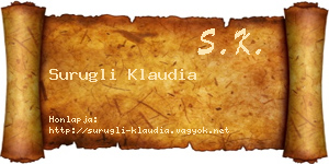 Surugli Klaudia névjegykártya